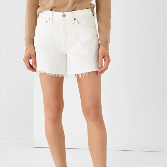 Agolde Parker Long Shorts Frayed Hem - Picture 1 of 6